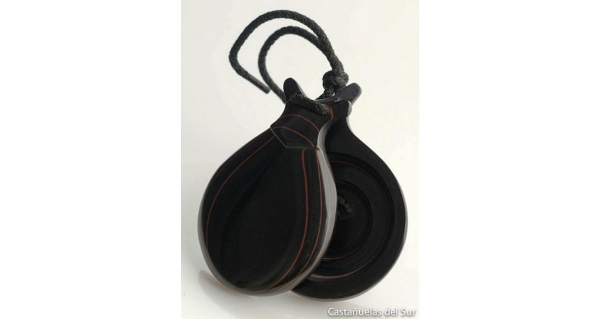Castañuela Profesional Fibra Negra Veteada Roja Especial Profesores Castañuela Profesional Fibra Negra Veteada Roja Especial Profesores