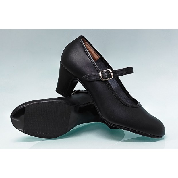 Black Leather Amateur Shoe...