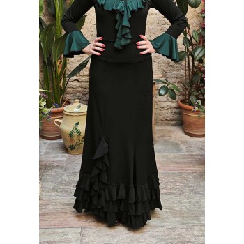 Falda flamenco negra con...