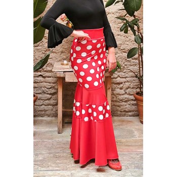 Jupe Flamenco Rouge à Pois...