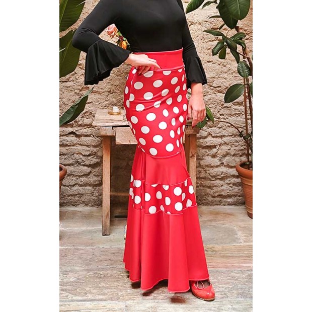 Red Flamenco Skirt with...