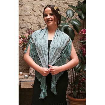 Navy Water Green Shawl...