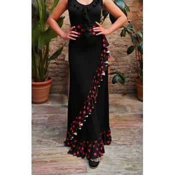 Black Flamenco Skirt with...