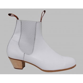 White Leather Flamenco Boot...