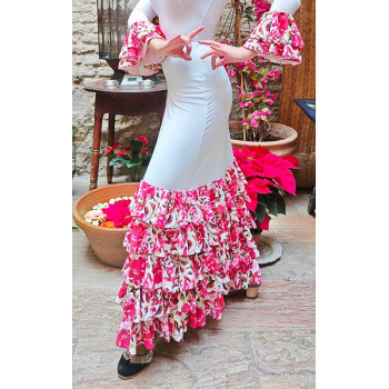 Falda Flamenco Zagra Blanca...