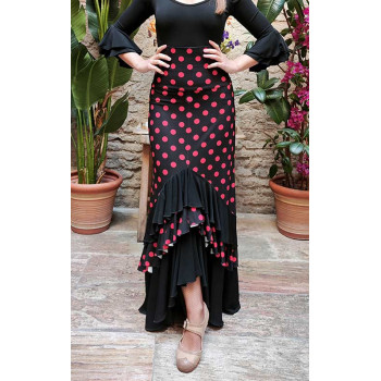 Black Flamenco Skirt with...