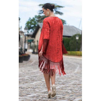 Veste en dentelle rouge...