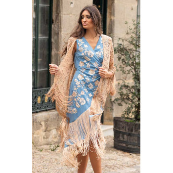 Veste en dentelle beige
