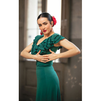 Haut de flamenco vert à...