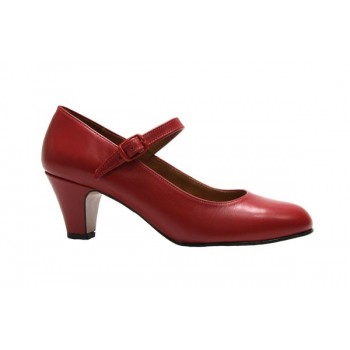 Zapato Flamenca Piel rojo